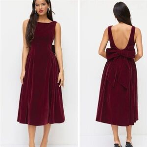 Cider Burgundy Backless Velvet Dress - Worn Once and item currently sold online